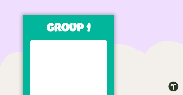 Go to Plain Teal - Grouping Posters teaching resource