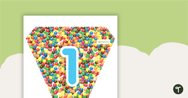 Chocolate Buttons - Letters and Numbers Bunting teaching resource
