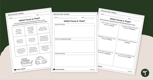 Preview image for Which Force Is That? Worksheet - teaching resource