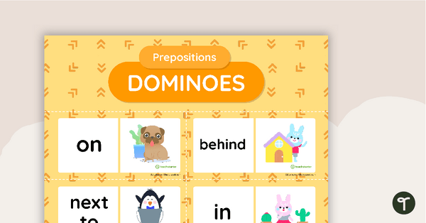Preview image for Prepositions Dominoes - teaching resource
