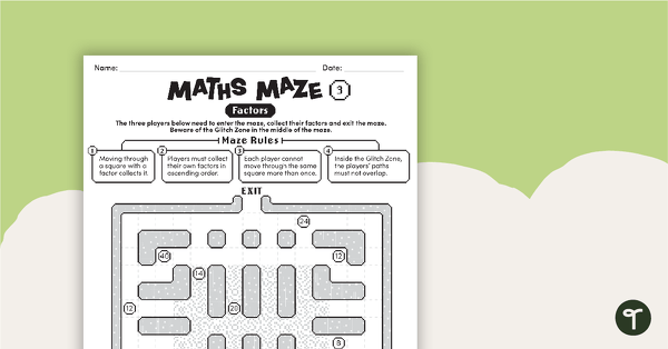 Maths Mazes (Factors) teaching resource