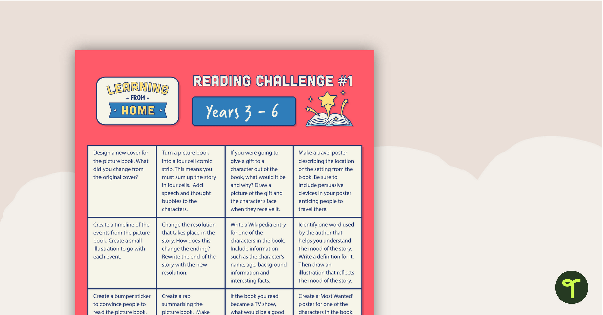 Home Reading Challenge #1 – Years 3-6 teaching resource