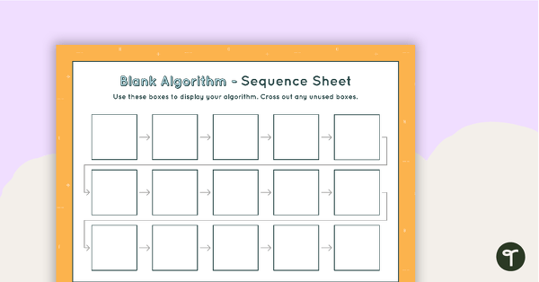 15-Step Algorithm Sequence Sheet - Middle Primary teaching resource