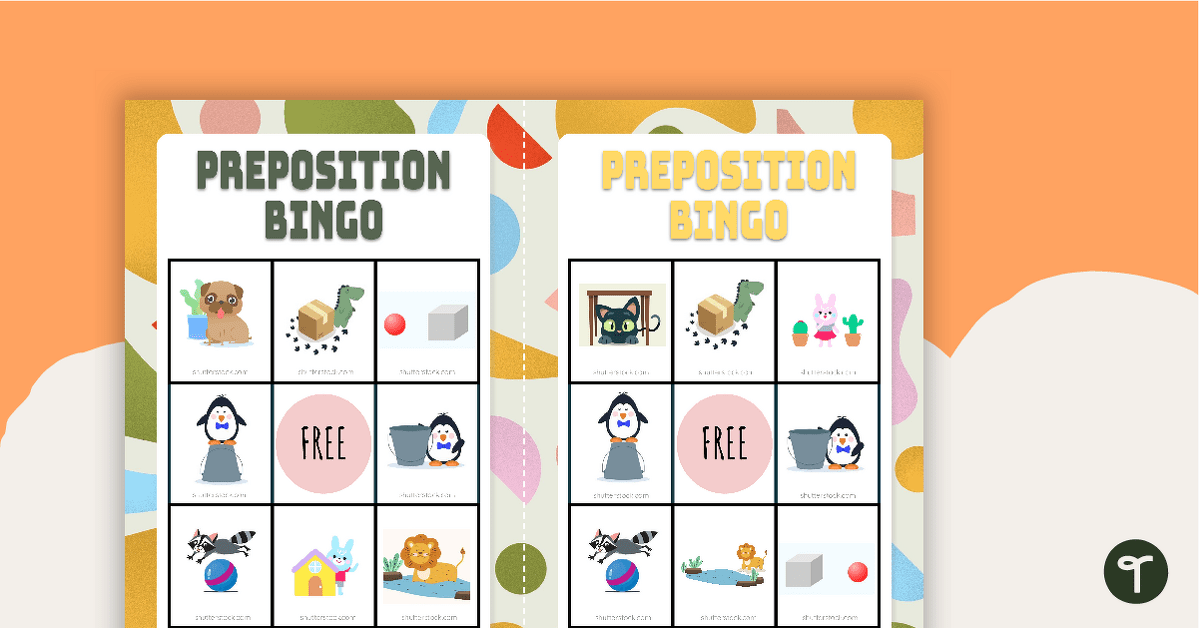 Prepositions Bingo teaching resource
