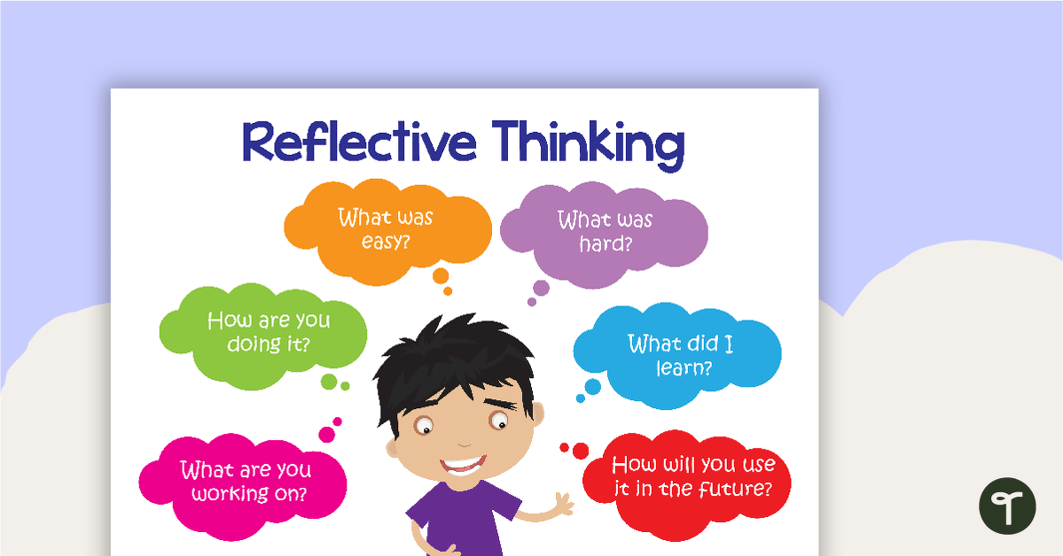 Reflective Thinking Poster and Cards teaching resource