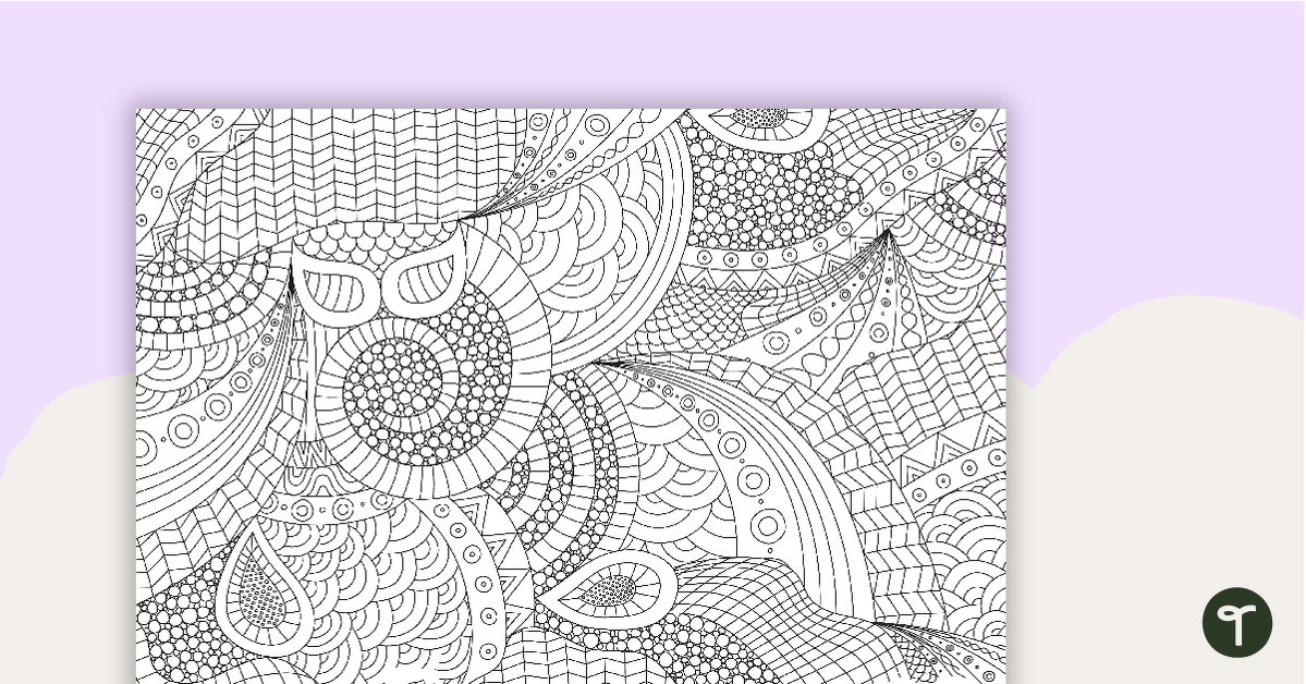Mindfulness Colouring In Sheet - Landscape teaching resource