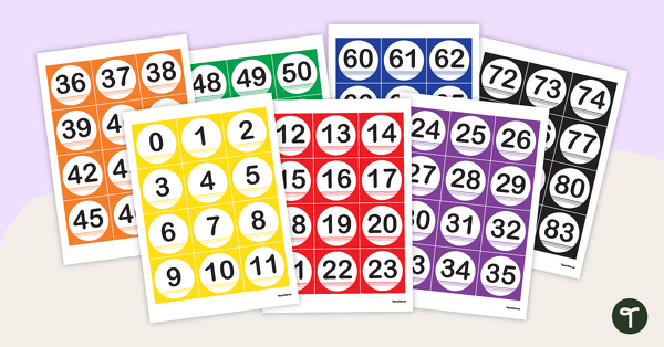 Numbers and Symbols Mini Flashcards teaching resource