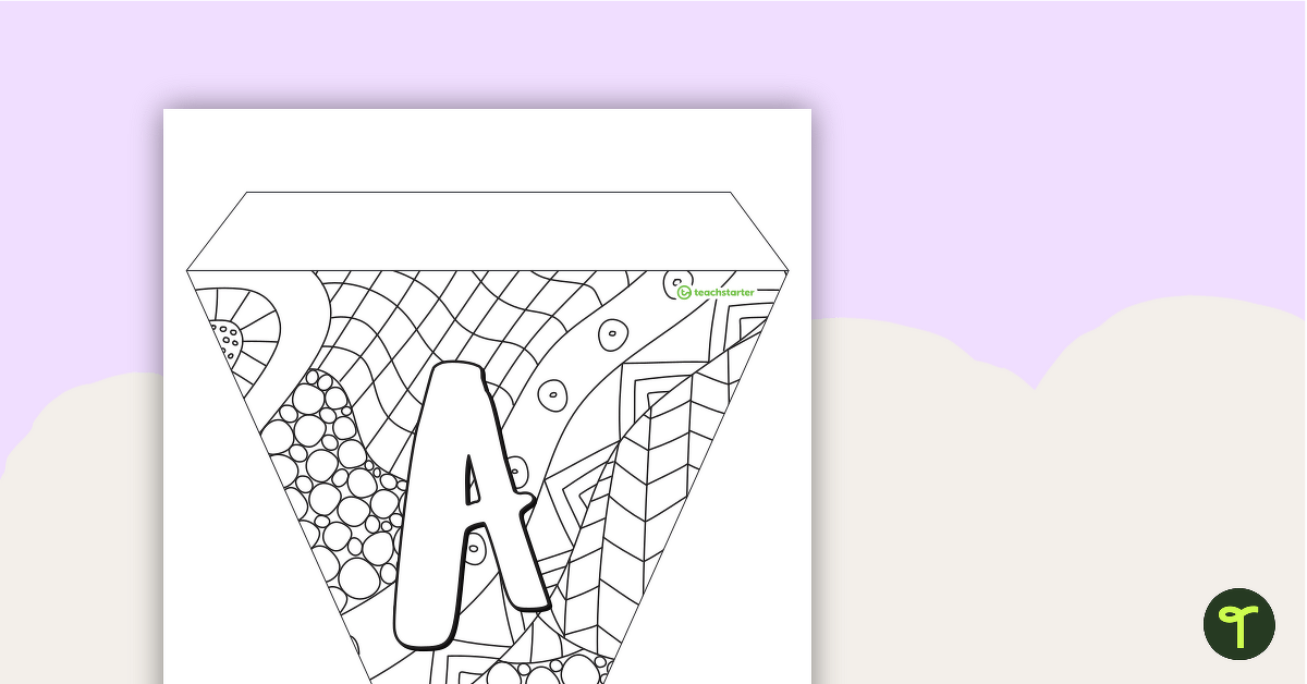 Mindfulness Colouring - Letters and Numbers Bunting teaching resource