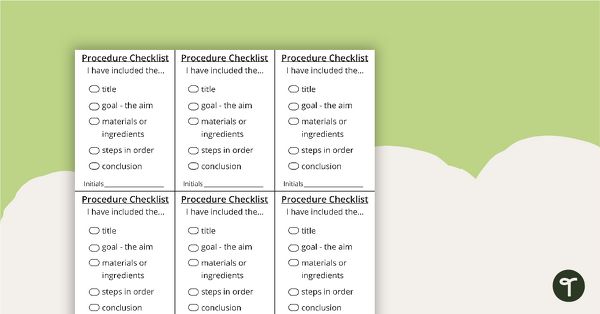 Procedure Writing Checklist teaching resource