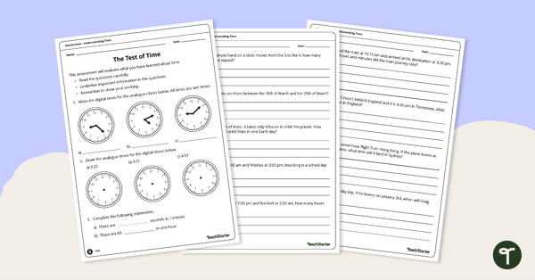 Go to The Test of Time Worksheet teaching resource