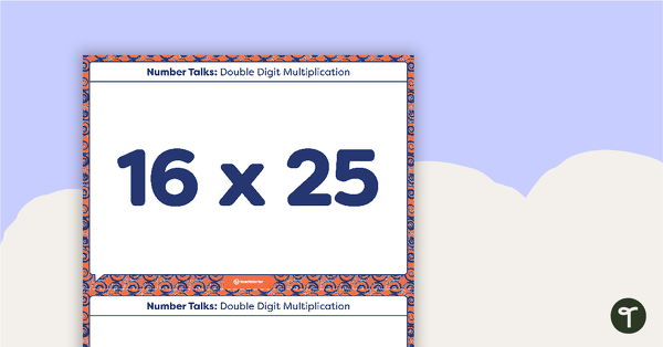 Number Talks - Double Digit Multiplication Task Cards teaching resource