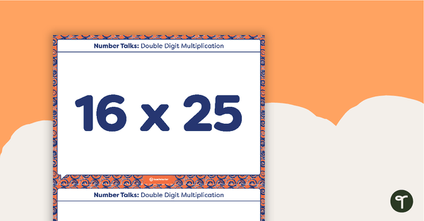 Number Talks - Double Digit Multiplication Task Cards teaching resource