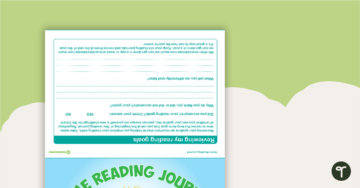 Preview image for Home Reading Journal - Teal - teaching resource