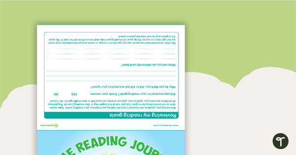 Home Reading Journal - Teal teaching resource