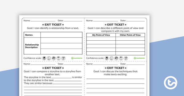 Year 4 Literacy Exit Tickets – Worksheets teaching resource