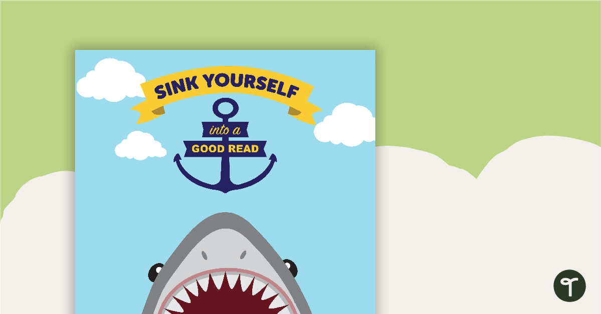 Preview image for Shark Themed - Book Report Template and Poster - teaching resource