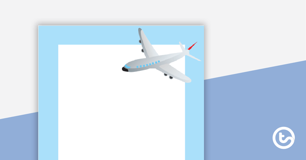 Preview image for Airplane Transport Page Border - Word Template - teaching resource