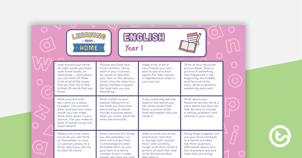 Go to Year 1 – Week 1 Learning from Home Activity Grids teaching resource