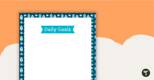 Monster Pattern - Daily Goals teaching resource