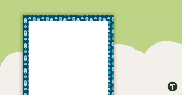 Monster Pattern - Portrait Page Border teaching resource