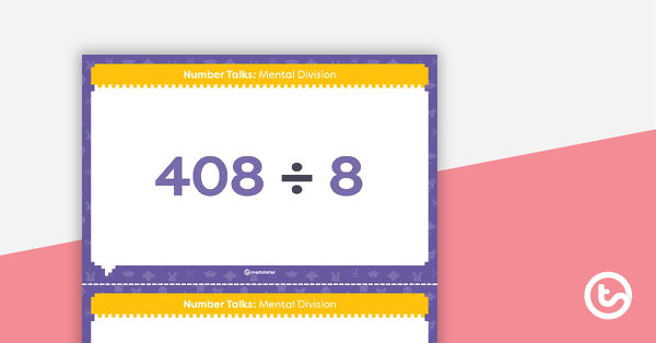 Go to Number Talks - Mental Division Task Cards teaching resource