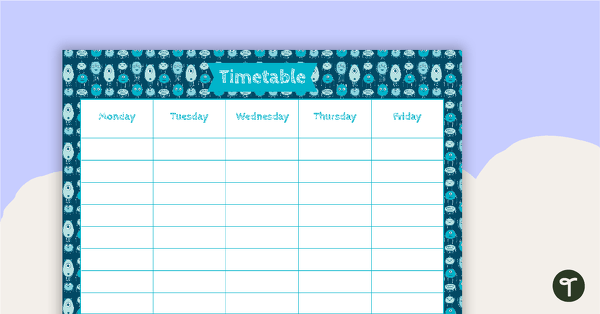 Go to Monster Pattern - Weekly Timetable teaching resource