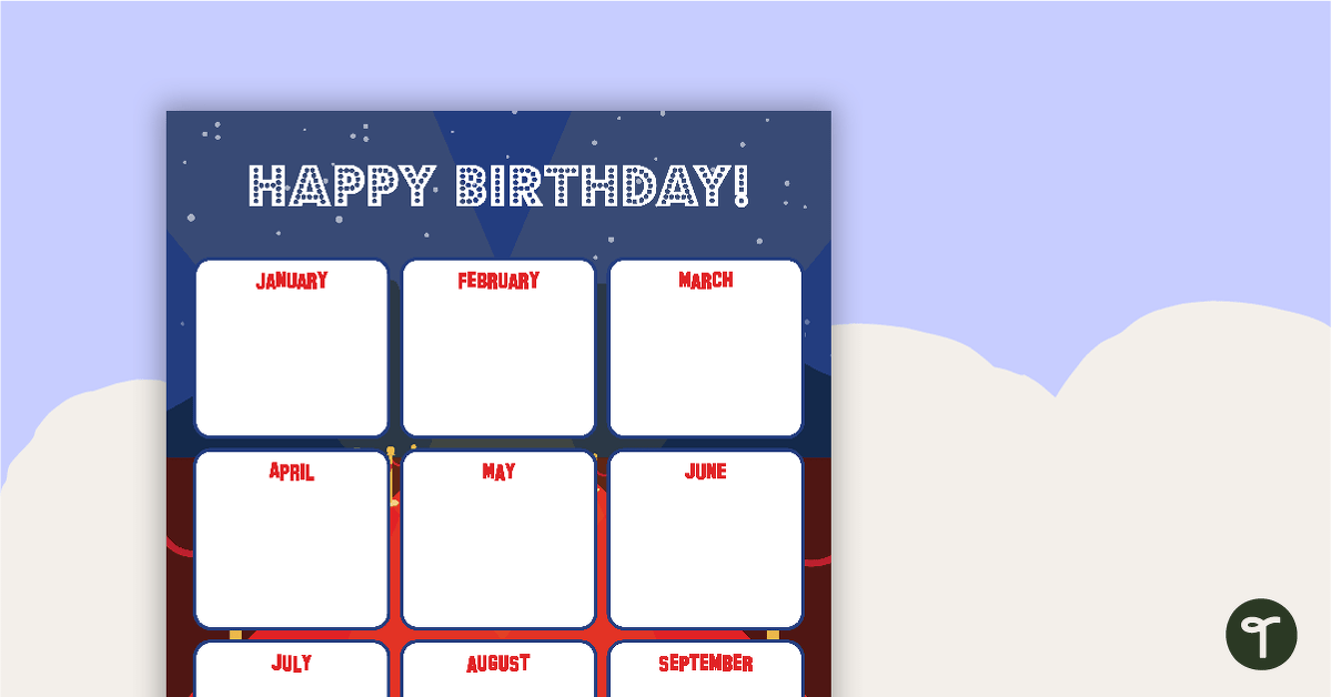 Hollywood - Happy Birthday Chart teaching resource