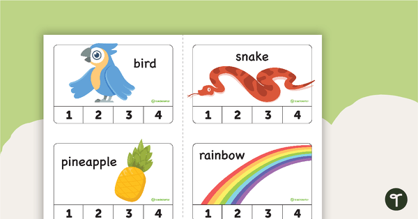Syllable Peg Cards teaching resource
