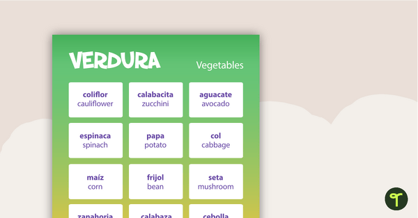 Go to Vegetables - Spanish Language Poster teaching resource