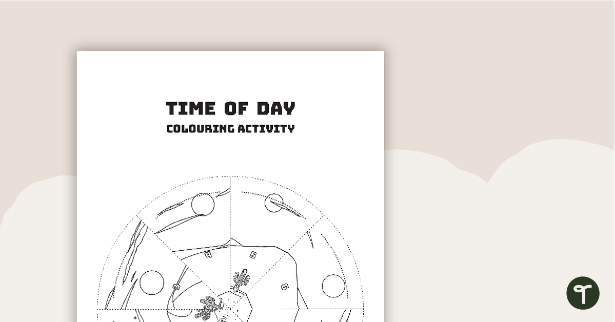Time of Day Colouring Activity teaching resource