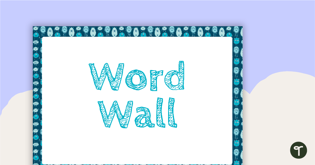 Monster Pattern - Word Wall Template teaching resource