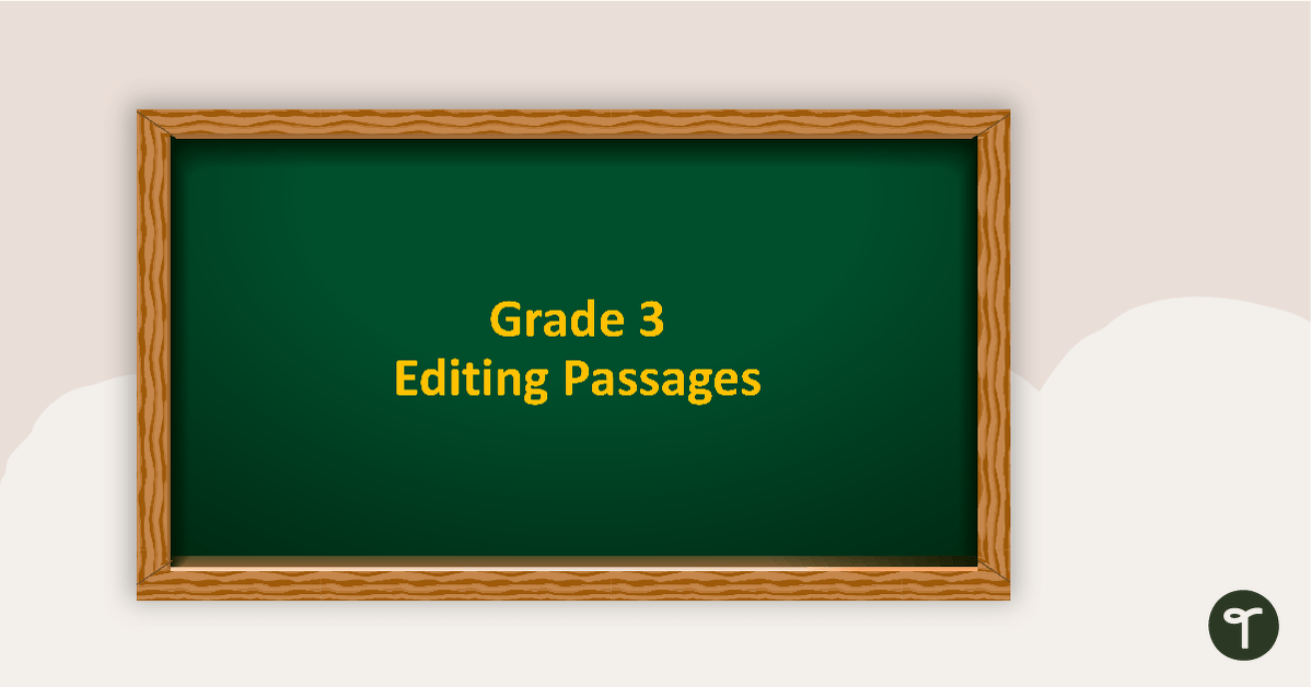 Editing Passages PowerPoint - Grade 3 teaching resource