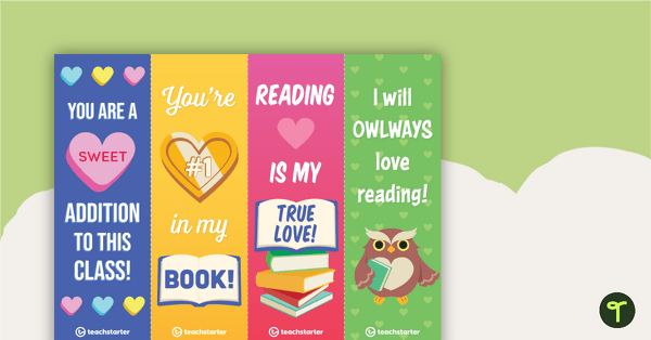 Preview image for Valentine's Day Bookmarks - teaching resource