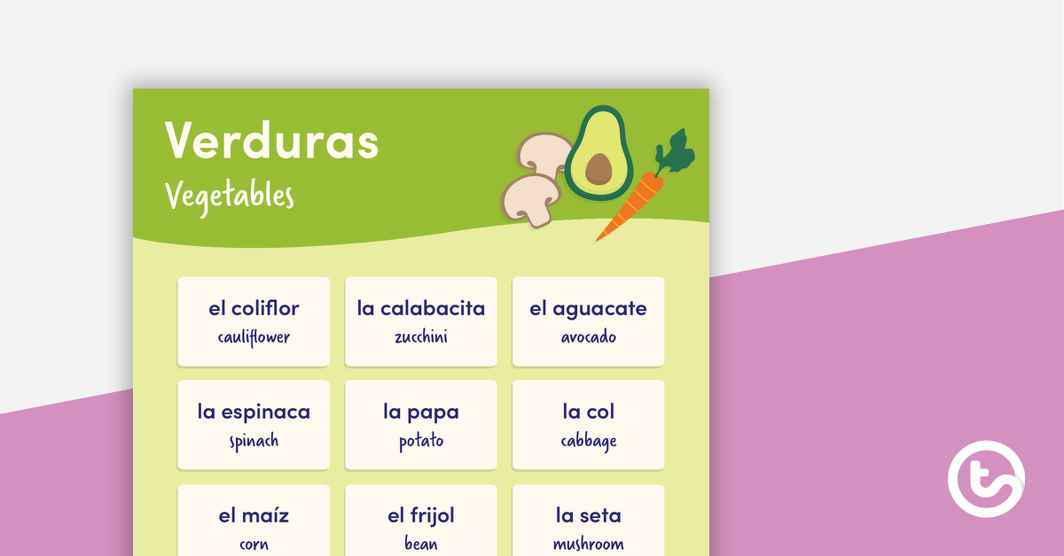 Vegetables - Spanish Language Poster teaching resource