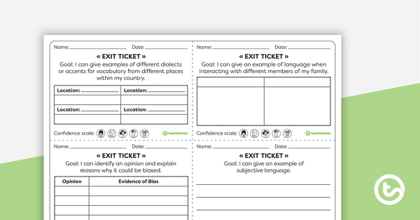 Go to Year 6 Literacy Exit Tickets – Worksheets teaching resource