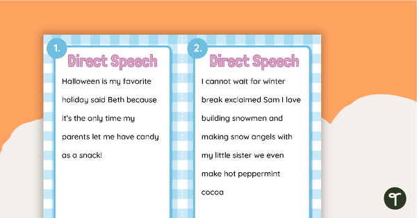 Go to Direct Speech Task Cards teaching resource
