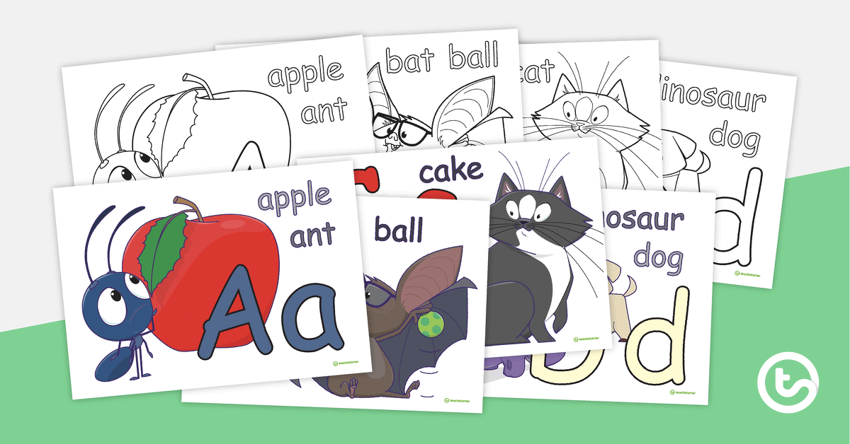 Alphabet Colouring In Sheets teaching resource