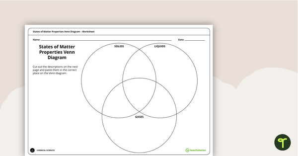Preview image for States of Matter Properties Venn Diagram - teaching resource