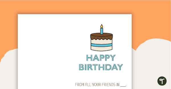 Cake - Happy Birthday Card teaching resource