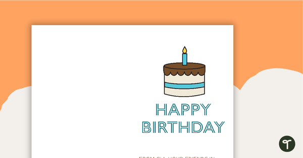Cake - Happy Birthday Card teaching resource
