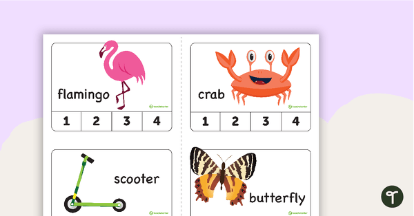 Preview image for Syllable Clip Cards - teaching resource