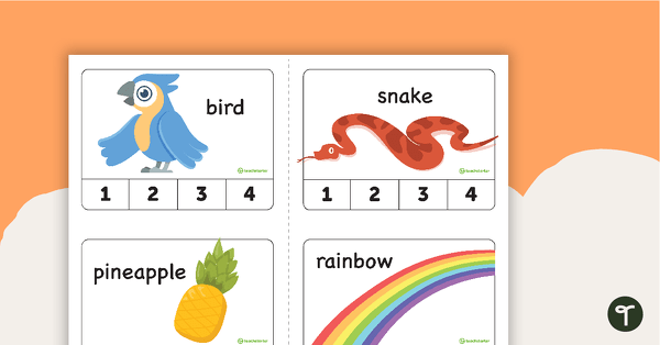 Syllable Clip Cards teaching resource