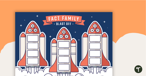 Fact Family Rocket Blast Off (Middle) teaching resource