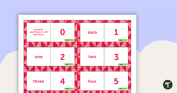 Numbers and Words to 20 Dominoes teaching resource