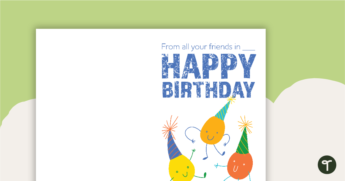 Dancing - Happy Birthday Card teaching resource