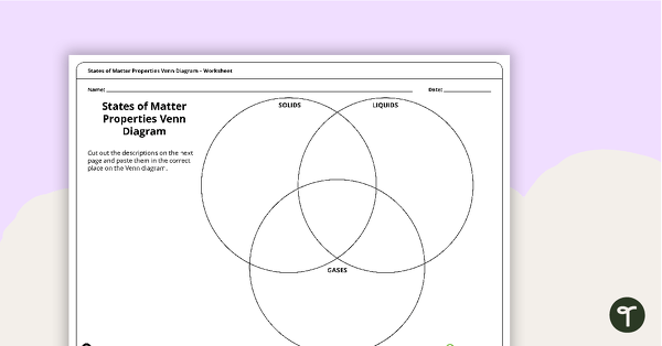 Go to States of Matter Properties Venn Diagram teaching resource