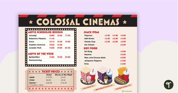Colossal Cinemas: Movie Merch Mayhem – Project teaching resource