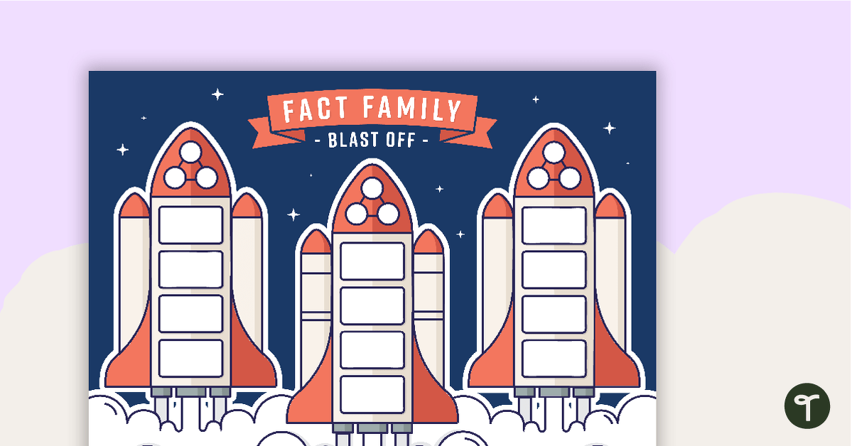 Fact Family Rocket Blast Off (Blank) teaching resource