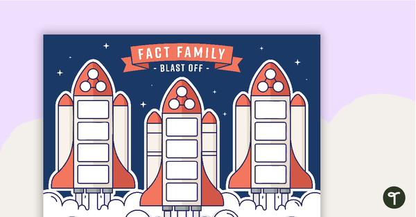 Fact Family Rocket Blast Off (Blank) teaching resource