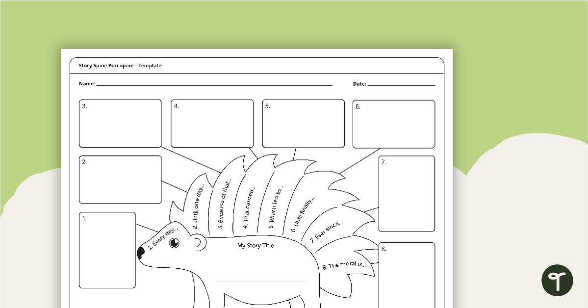 Story Spine Porcupine – Narrative Writing Template teaching resource